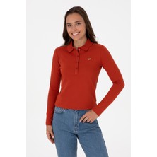 U.S. Polo Assn. Kadın Kiremit Basic Polo Yaka Sweatshırt 50313593-VR031