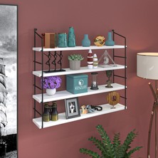 Kenzlife Mutfak Banyo Duvar Rafı Junzi Mat Beyaz Suntalam 100(Y)*80(G)*15(D)4 Katlı