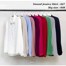 Kulvar Trend 847 Gizli Patlı Yakası Taş Detaylı Gömlek