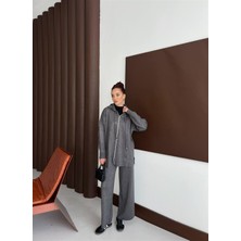 Kulvar Trend 2573 Kapşonlu Fermuarlı Sim Taş Detaylı Triko Takım