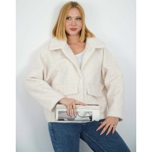 Sun Style Kadın Peluş Düğme Kapama Astarlı Ceket