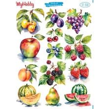 ST550 Meyve Çeşitleri Desenli Açık Zemin Sulu Transfer 25*35 cm
