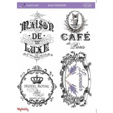 Lineart LNT435 Siyah Beyaz Kaligrafik Desenli Açık Zemin Sulu Transfer 25*35 cm