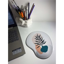 Rakkun Shop Vazo Çiçek Desenli Bilek Destekli Mouse Pad