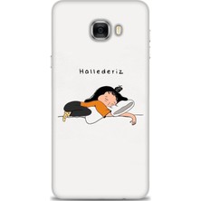 Rulet Samsung Galaxy C7 Hd Baskılı Kılıf + Seramik Tam Kaplayan Ekran Koruyucu 164