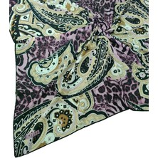 Mim Eşarp ve Şal Emilya Fres Krep Leopar Desenli Eşarp 90X90 cm