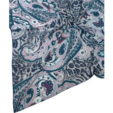 Mim Eşarp ve Şal Emilya Fres Krep Leopar Desenli Eşarp 90X90 cm