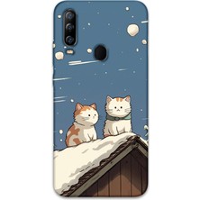 Gramaphone Gm 20 Pro Uyumlu Kedi Desenli Telefon Kılıfı + Ekran Koruyucu - 5780