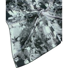 Mim Eşarp ve Şal Valino Çiçek Desenli Şifon Eşarp – 90X90 cm