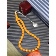Anemore Collection Sarı Sıkma Çubuk Kehribar Tesbih