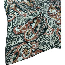 Mim Eşarp ve Şal Emilya Fres Krep Leopar Desenli Eşarp 90X90 cm