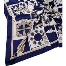 Mim Eşarp ve Şal Vesi Eşarp Desenli Sport Twill Eşarp 120X120 cm