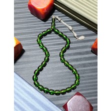 Anemore Collection Sıkma Çubuk Kehribar Tesbih Yeşil Renkli