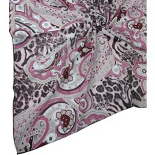 Mim Eşarp ve Şal Emilya Fres Krep Leopar Desenli Eşarp 90X90 cm