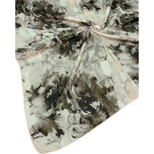 Mim Eşarp ve Şal Valino Çiçek Desenli Şifon Eşarp – 90X90 cm