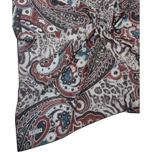 Mim Eşarp ve Şal Emilya Fres Krep Leopar Desenli Eşarp 90X90 cm