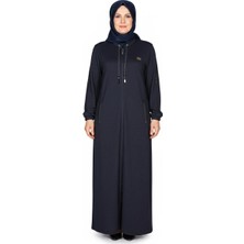 Hermevsim Hesna Kadın Zeren Battal Beden Baharlık Boydan Lacivert Pardesü