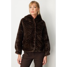 Ekol Kapüşonlu Peluş Mont Kahve 06903