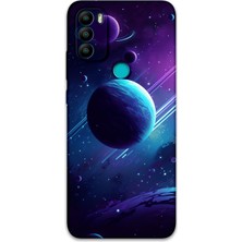 Gramaphone Gm 21 Plus Uyumlu Uzay Desenli Telefon Kılıfı + Ekran Koruyucu - 5866