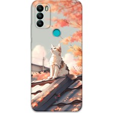 Gramaphone Gm 21 Plus Uyumlu Kedi Desenli Telefon Kılıfı + Ekran Koruyucu - 5784