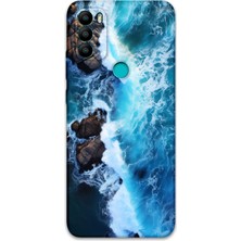 Gramaphone Gm 21 Plus Uyumlu Mermer Desenli Telefon Kılıfı + Ekran Koruyucu - 5810