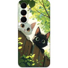 Gramaphone Galaxy S25 Fe Uyumlu Kedi Desenli Telefon Kılıfı + Ekran Koruyucu - 5785