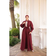 Nissra Ankanoor Dantel ve Nervürlü Müslin Elbise ANKA255087