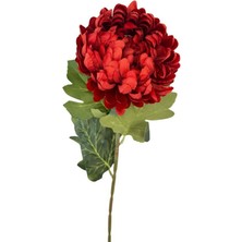 Nettenevime Yapay Çiçek Krizantem Kırmızı 90CM Tek Dal Kumaş Çiçek Uzun Dal
