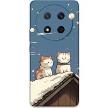 Gramaphone Honor Magic 7 Lite Uyumlu Kedi Desenli Telefon Kılıfı + Ekran Koruyucu - 5780