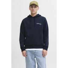 Erkek Jack & Jones Jjyukı Front Sweat Hood – Kapüşonlu, Yumuşak Kumaş, Rahat Kesim, Günlük Kullanıma Uygun Sweatshirt