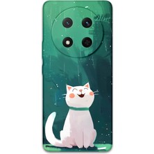 Gramaphone Honor Magic 7 Lite Uyumlu Kedi Desenli Telefon Kılıfı + Ekran Koruyucu - 5781