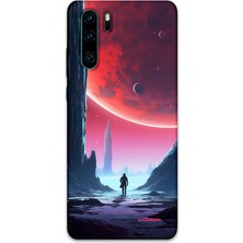 Gramaphone Huawei P30 Pro Uyumlu Uzay Desenli Telefon Kılıfı + Ekran Koruyucu - 5860