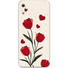 Gramaphone Huawei Y6 2019 Uyumlu Çiçek Desenli Telefon Kılıfı + Ekran Koruyucu - 5789