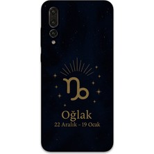 Gramaphone Huawei P20 Pro Uyumlu Oğlak Burcu Desenli Telefon Kılıfı + Ekran Koruyucu - 5777