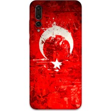 Gramaphone Huawei P20 Pro Uyumlu Türk Bayrağı Desenli Telefon Kılıfı + Ekran Koruyucu - 5847