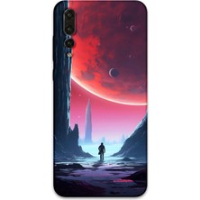 Gramaphone Huawei P20 Pro Uyumlu Uzay Desenli Telefon Kılıfı + Ekran Koruyucu - 5860