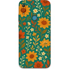 Gramaphone Huawei Y6S Uyumlu Çiçek Desenli Telefon Kılıfı + Ekran Koruyucu - 5786