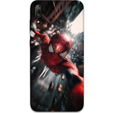 Gramaphone Huawei Y7 Prime 2019 Uyumlu Spiderman Desenli Telefon Kılıfı + Ekran Koruyucu - 5933