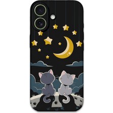 Gramaphone iPhone 16 Plus Uyumlu Kedi Desenli Telefon Kılıfı + Ekran Koruyucu - 5809