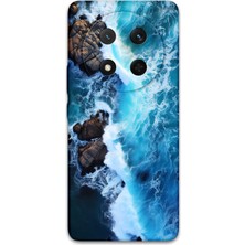 Gramaphone Honor Magic 7 Lite Uyumlu Mermer Desenli Telefon Kılıfı + Ekran Koruyucu - 5810