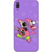 Gramaphone Huawei Y7 Prime 2019 Uyumlu Sünger Bob Desenli Telefon Kılıfı + Ekran Koruyucu - 5939
