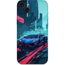 Gramaphone iPhone 15 Plus Uyumlu Araba Desenli Telefon Kılıfı + Ekran Koruyucu - 5763