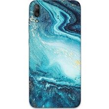 Gramaphone Huawei Y7 Prime 2019 Uyumlu Mermer Desenli Telefon Kılıfı + Ekran Koruyucu - 5818