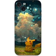 Gramaphone iPhone 15 Plus Uyumlu Pikacu Desenli Telefon Kılıfı + Ekran Koruyucu - 5940