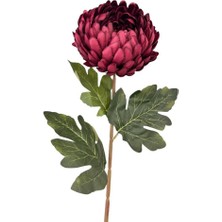 Nettenevime Yapay Çiçek Krizantem Bordo 90CM Tek Dal Kumaş Çiçek Uzun Dal