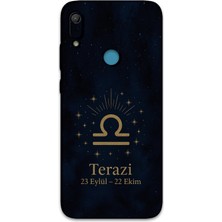 Gramaphone Huawei Y6S Uyumlu Terazi Burcu Desenli Telefon Kılıfı + Ekran Koruyucu - 5774