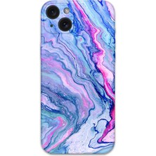 Gramaphone iPhone 15 Plus Uyumlu Mermer Desenli Telefon Kılıfı + Ekran Koruyucu - 5816