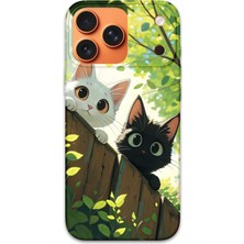 Gramaphone iPhone 17 Pro Max Uyumlu Kedi Desenli Telefon Kılıfı + Ekran Koruyucu - 5785