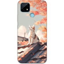 Gramaphone Realme C21 Uyumlu Kedi Desenli Telefon Kılıfı + Ekran Koruyucu - 5784