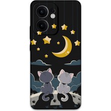 Gramaphone Oppo Reno 13F 5g Uyumlu Kedi Desenli Telefon Kılıfı + Ekran Koruyucu - 5809